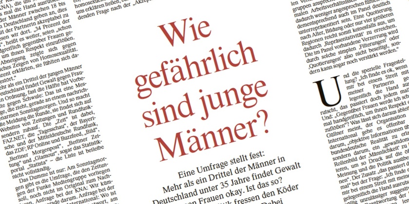 Stellungnahme zur Befragung &quot;Spannungsfeld Männlichkeit&quot; von Plan International