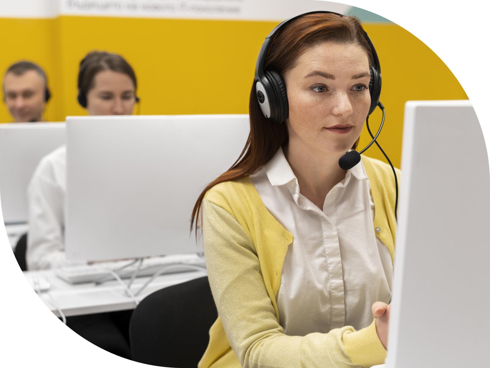 CATI market research, telephone surveys with a call center.